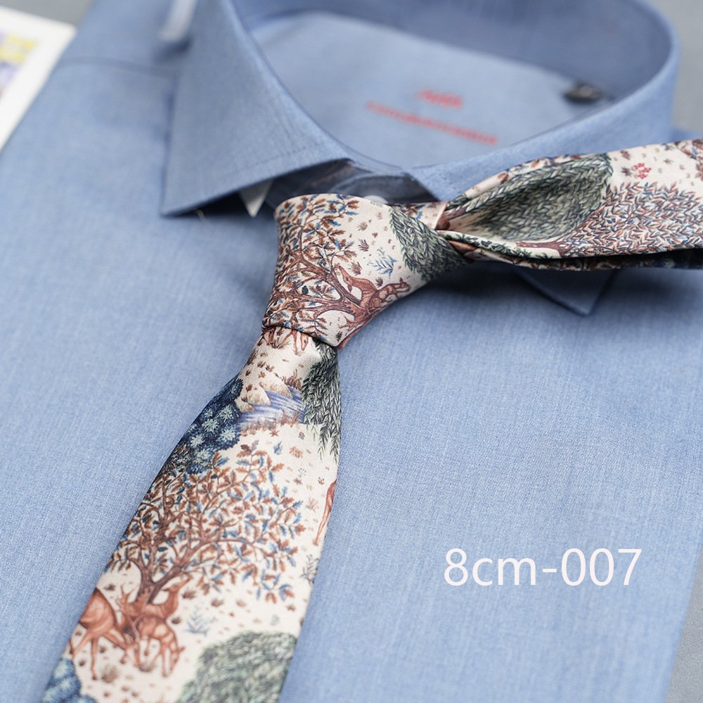 Men Suits Accessory Wedding Necktie Polyester Fabric Hand Made 8cm Wide Fashion Casual Retro Print Ties