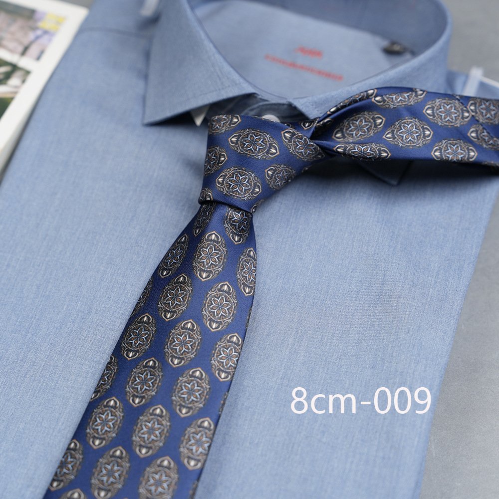 Men Suits Accessory Wedding Necktie Polyester Fabric Hand Made 8cm Wide Fashion Casual Retro Print Ties