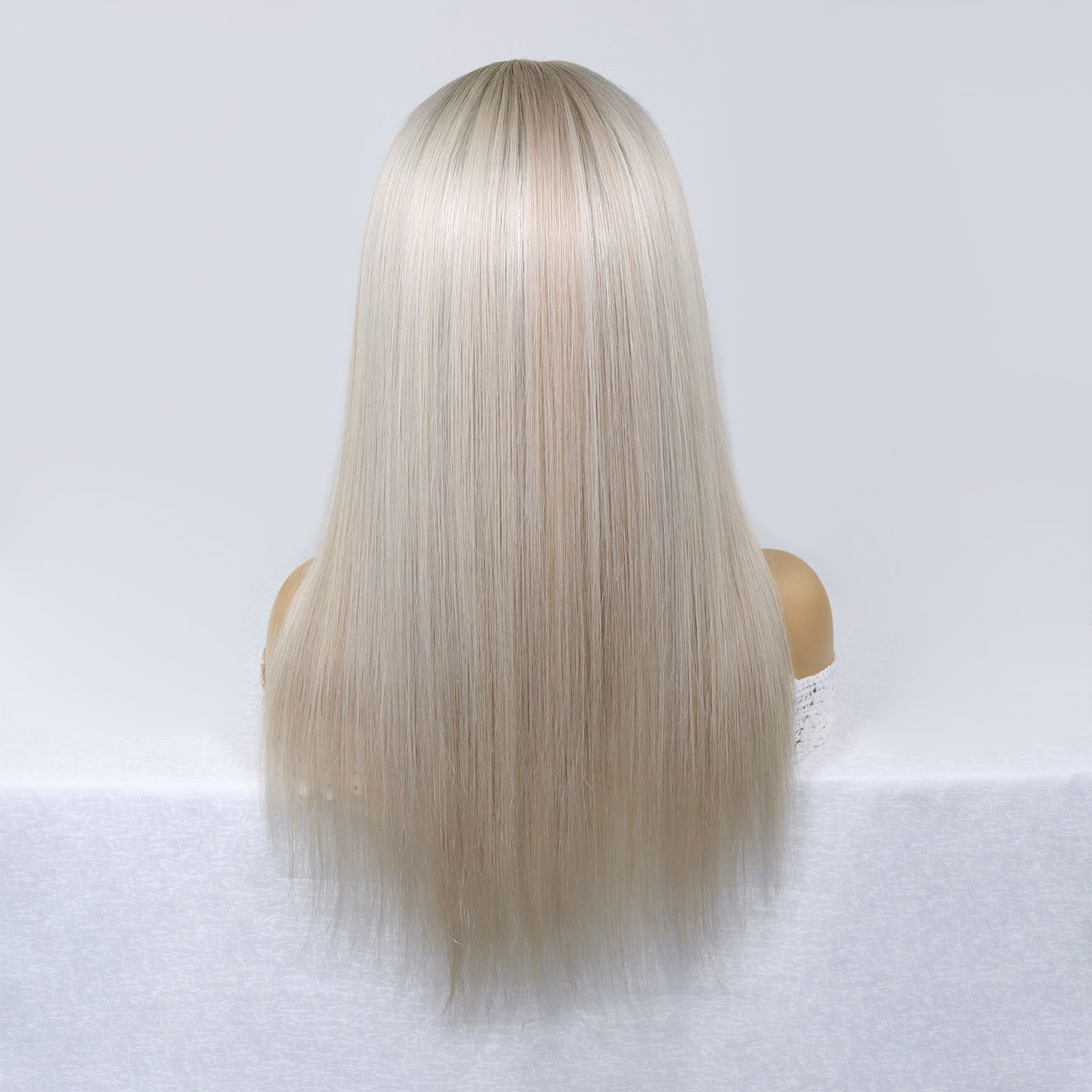 Highlight Silver Blonde Natural Brazilian Human Hair Jewish Wig Front HD Lace Mono Top Glueless Medical Wig
