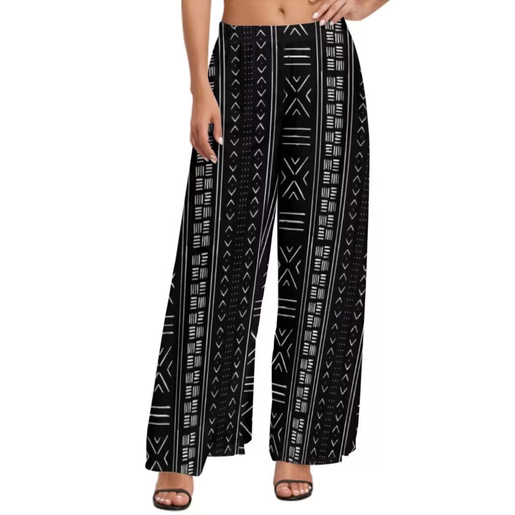 Tapa Pattern Pacific Island Casual Plus Size Women Long Pants Ladies Lounge Yoga Pants High Waist Oversize Palazzo Pants Custom