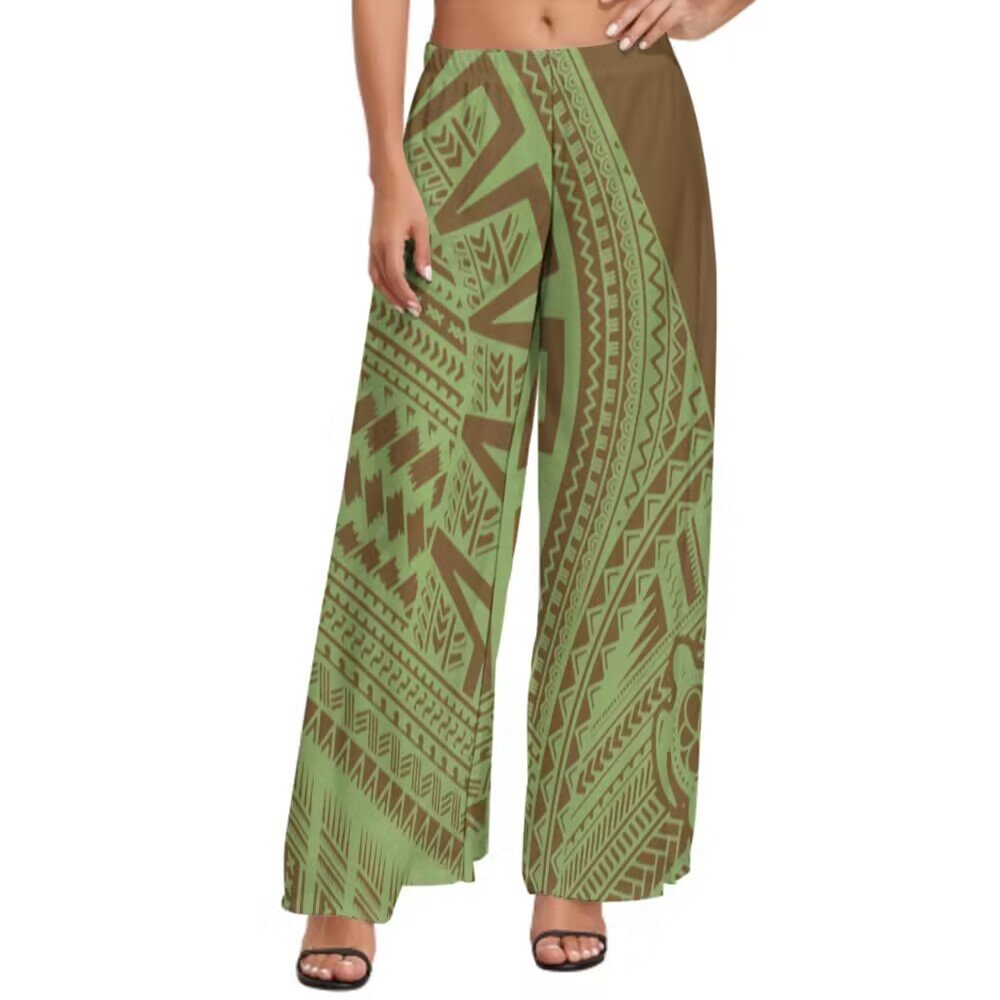 Tapa Pattern Pacific Island Casual Plus Size Women Long Pants Ladies Lounge Yoga Pants High Waist Oversize Palazzo Pants Custom