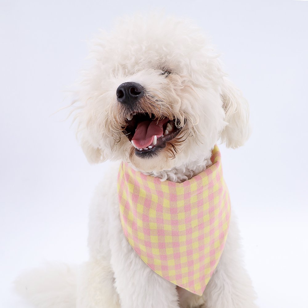 Wholesale Plaid Pet Dog Scarf Bandana Kerchief Washable Designer Custom Christmas Dog Bandanas with Logo