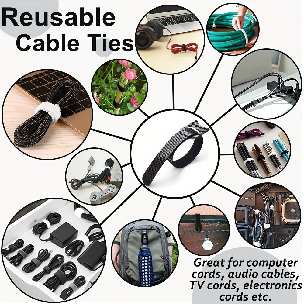 Hot Sale Reusable Adjustable Back To Back Hook And Loop nylon Cable Tie