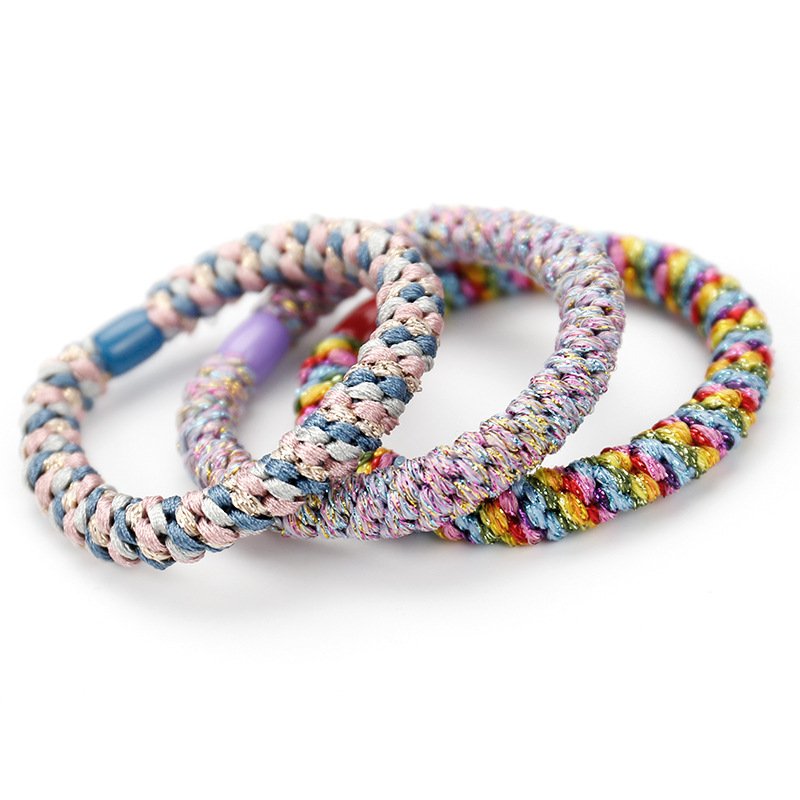 LRTOU Wholesale Custom European Hair Accessories Women Fashion Ponytail Holders Korean Design Beads Colorful Elastic Hair Ties