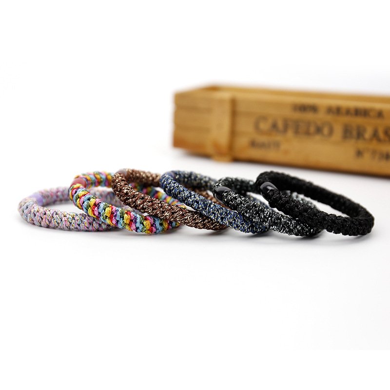 LRTOU Wholesale Custom European Hair Accessories Women Fashion Ponytail Holders Korean Design Beads Colorful Elastic Hair Ties