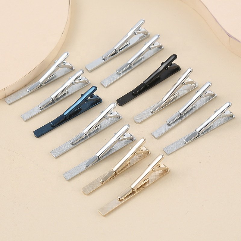 Factory direct tie clips for men classic tie clip silver gold bla bar pin high quality competitive price tie clip hardware