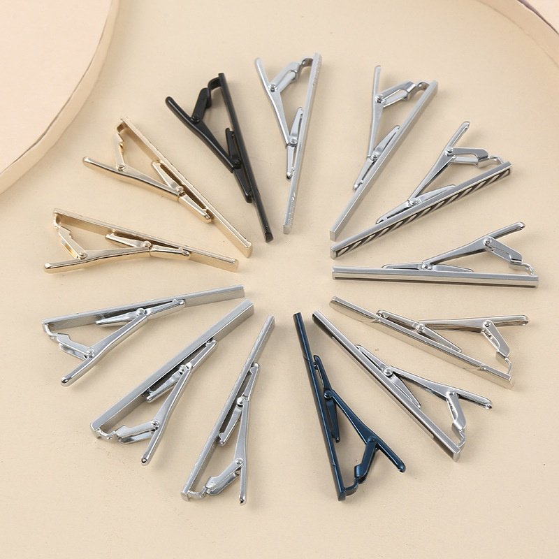 Factory direct tie clips for men classic tie clip silver gold bla bar pin high quality competitive price tie clip hardware