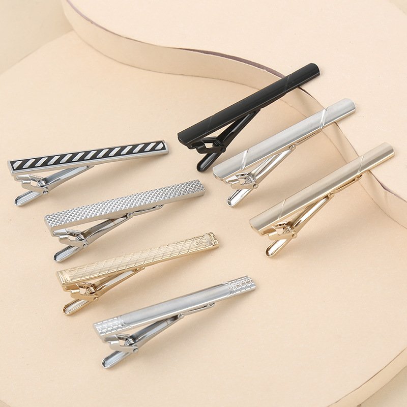Factory direct tie clips for men classic tie clip silver gold bla bar pin high quality competitive price tie clip hardware