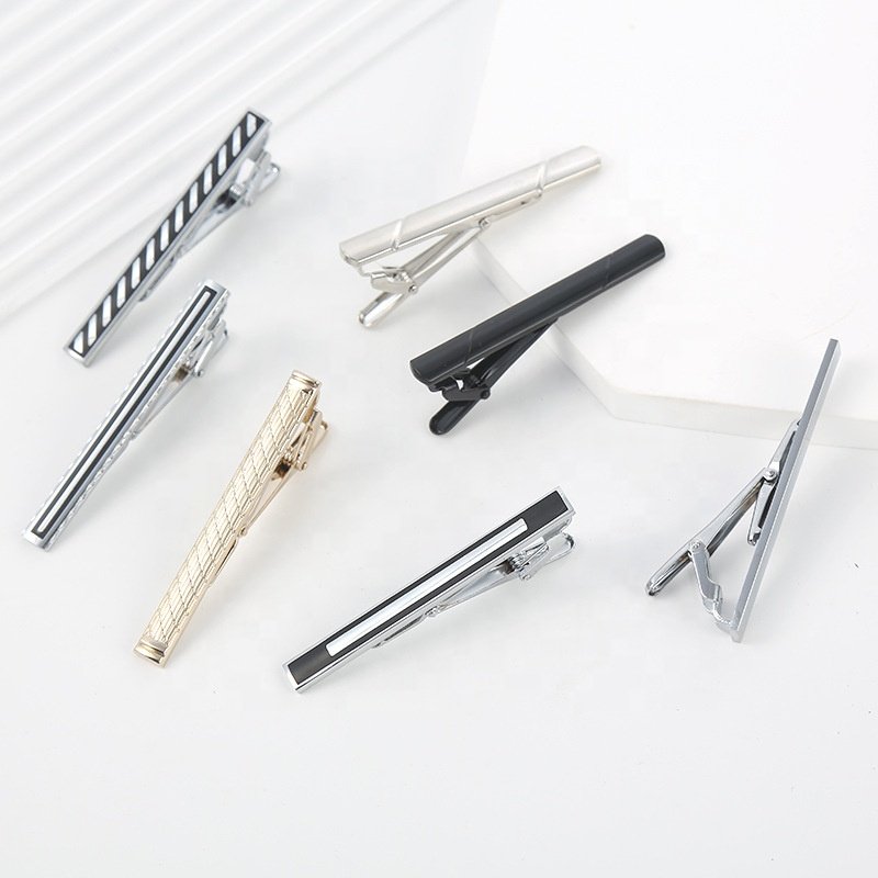Factory direct tie clips for men classic tie clip silver gold bla bar pin high quality competitive price tie clip hardware