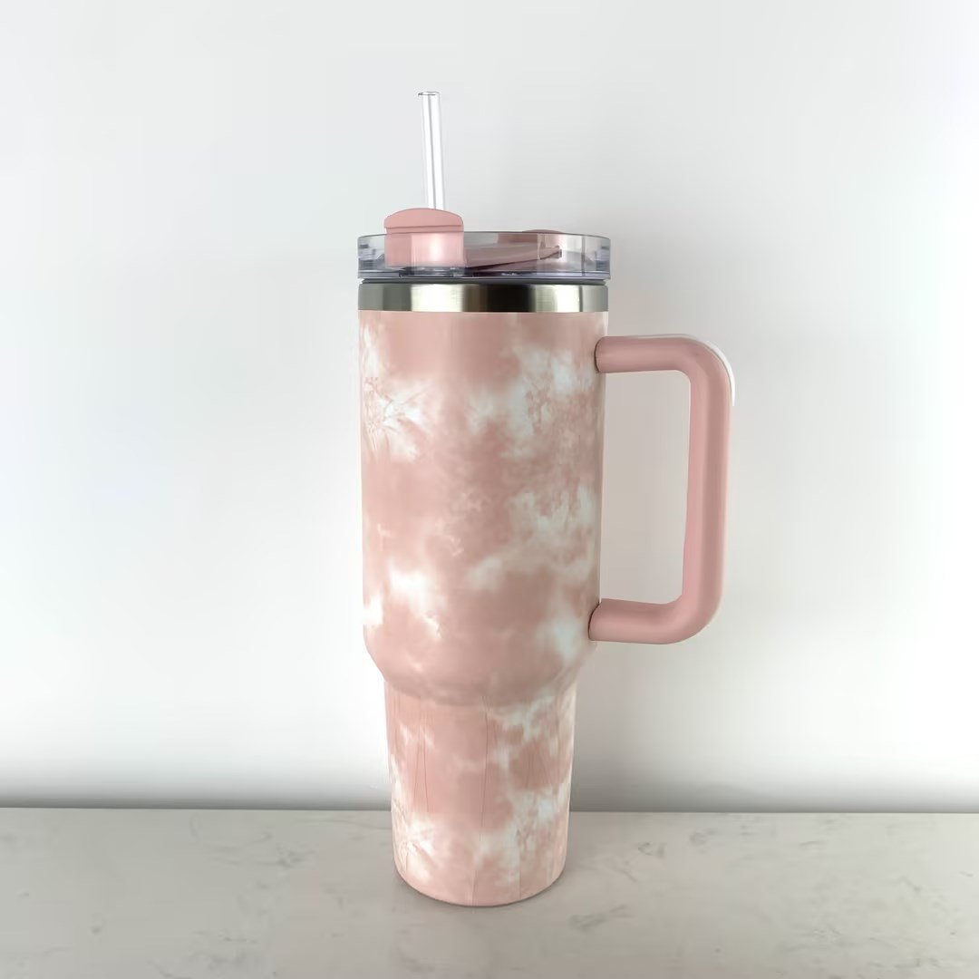 mug tie dye cup Adventure 40oz Tumbler H2.0 Customized Travel Car Mug With Handle And Straw and lid