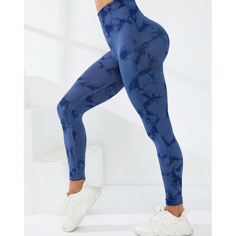 Custom Logo Women Seamless Leggings Tie Dye Sports High Waist Scrunch Butt Lifting Tummy Control Breathable Yoga Pant