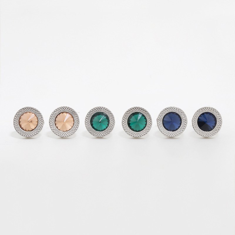 Fashion Metal Alloy Cuff Links with Glass