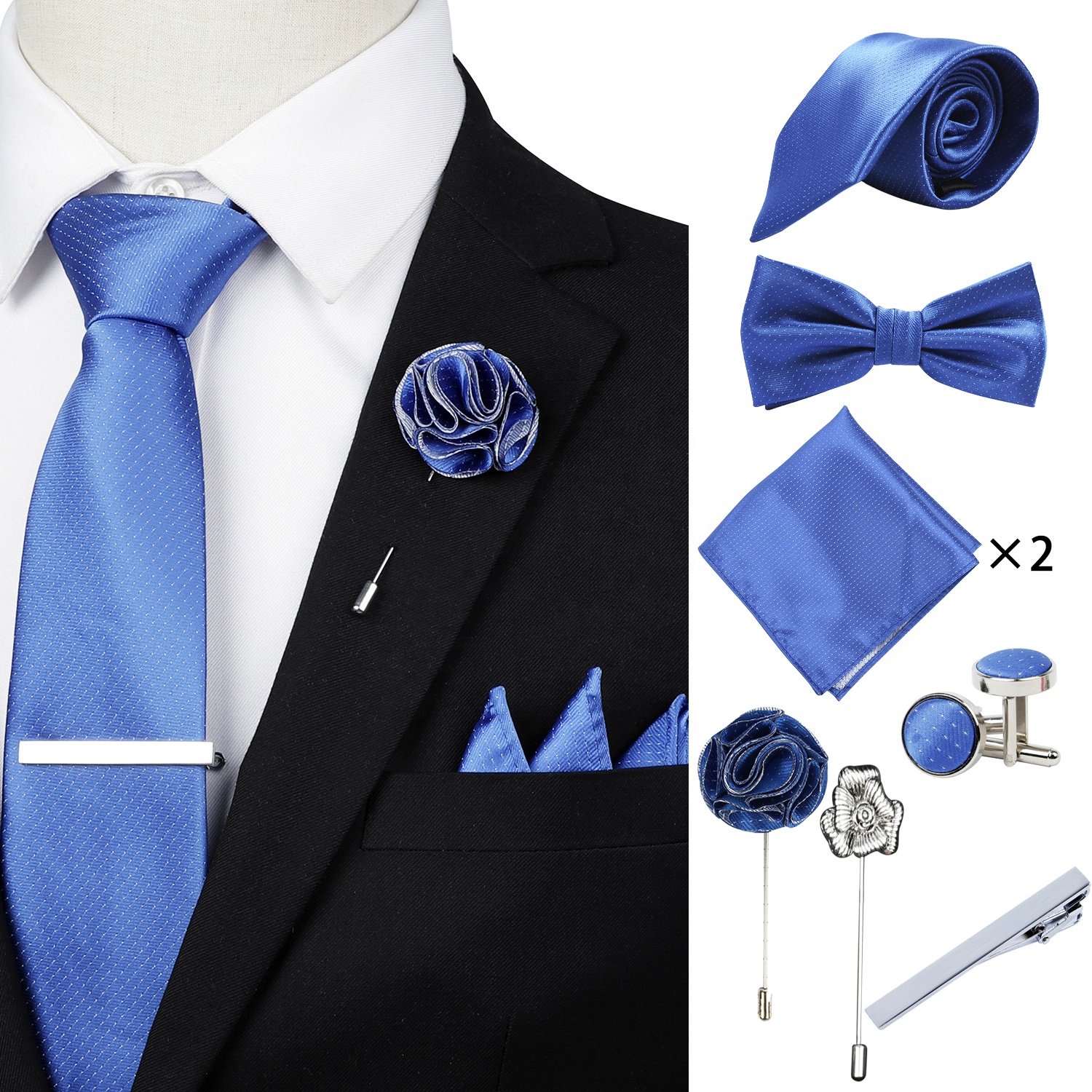 Neckties With Pocket Squares Custom Men Ties and Hanky Set Fashion Tie Pocket Square and Cufflink Set Gift Box
