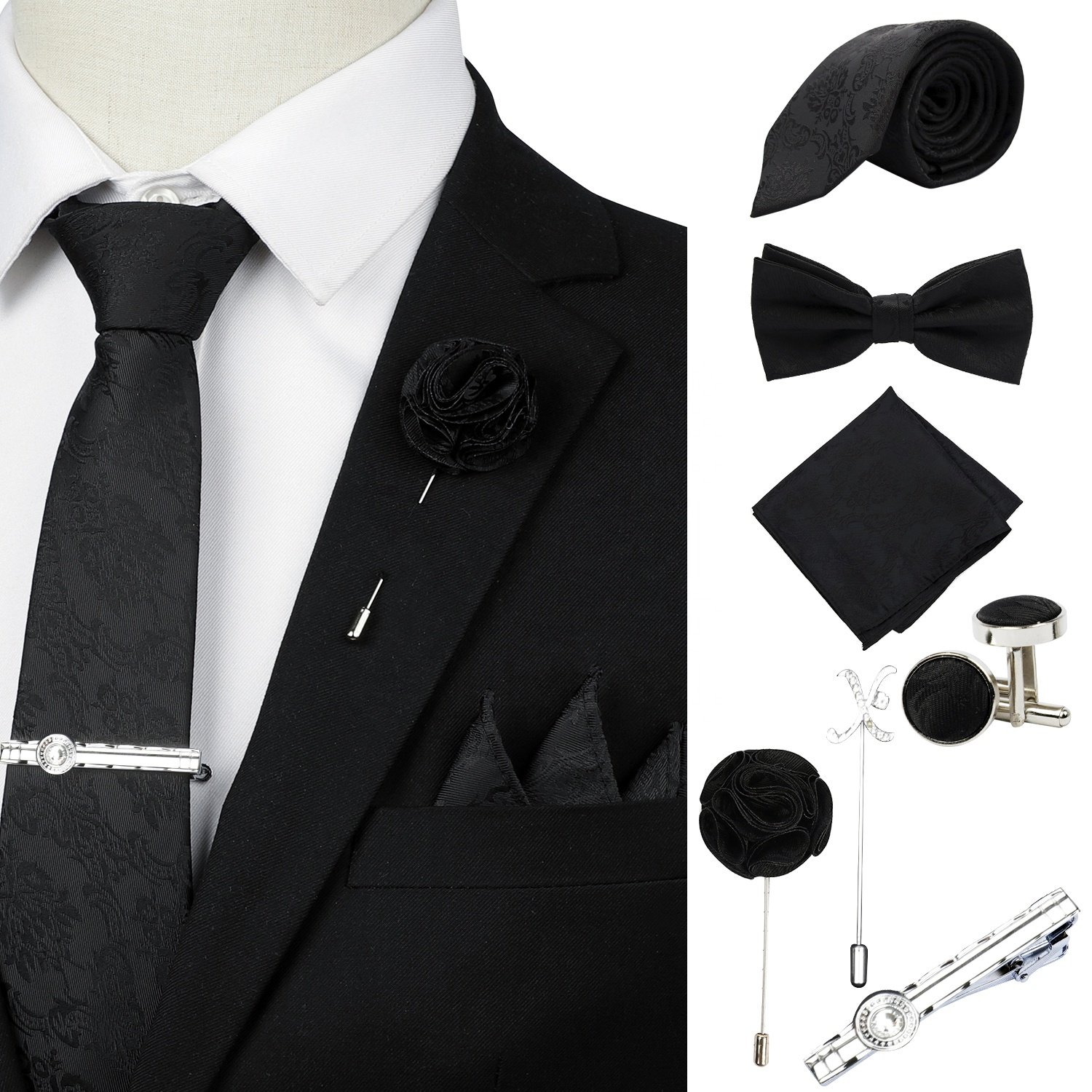 Neckties With Pocket Squares Custom Men Ties and Hanky Set Fashion Tie Pocket Square and Cufflink Set Gift Box