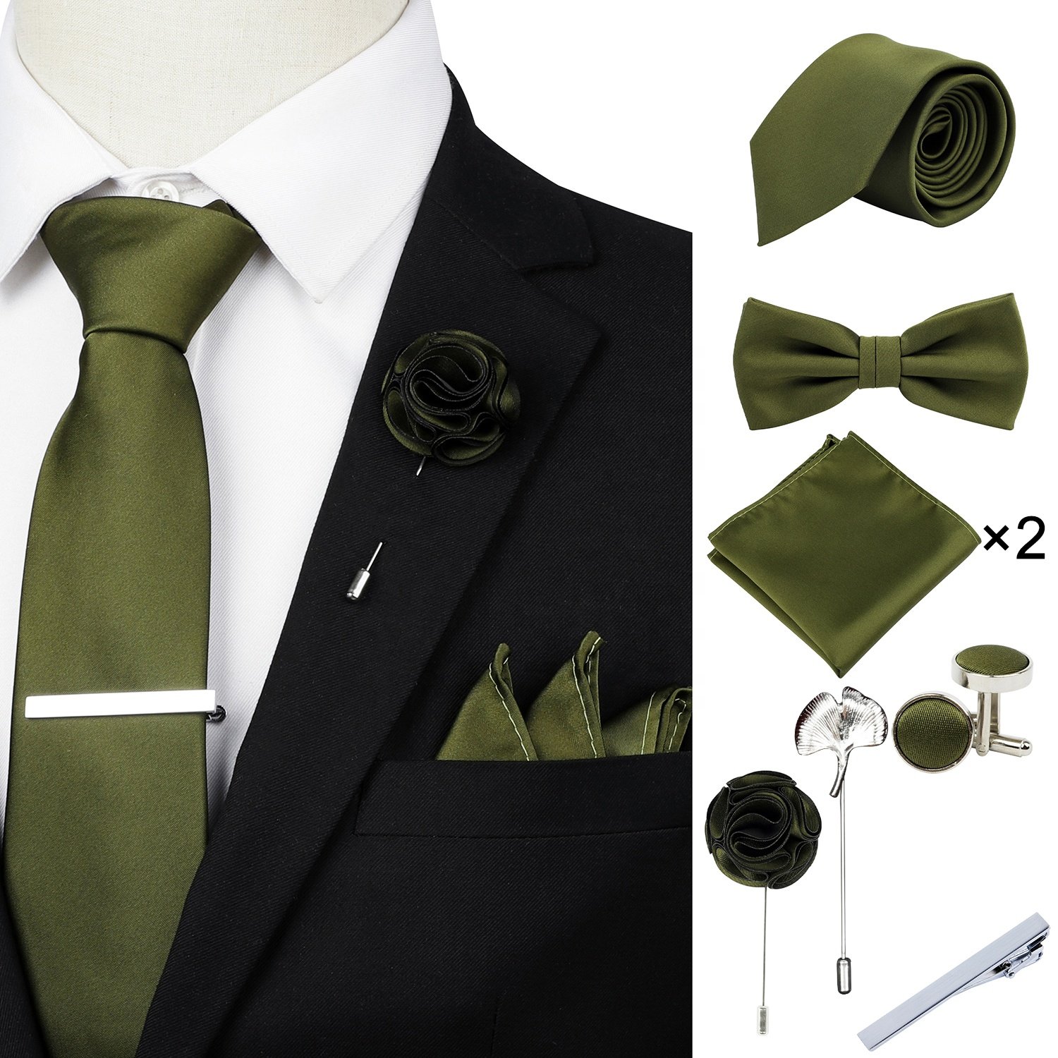 Neckties With Pocket Squares Custom Men Ties and Hanky Set Fashion Tie Pocket Square and Cufflink Set Gift Box