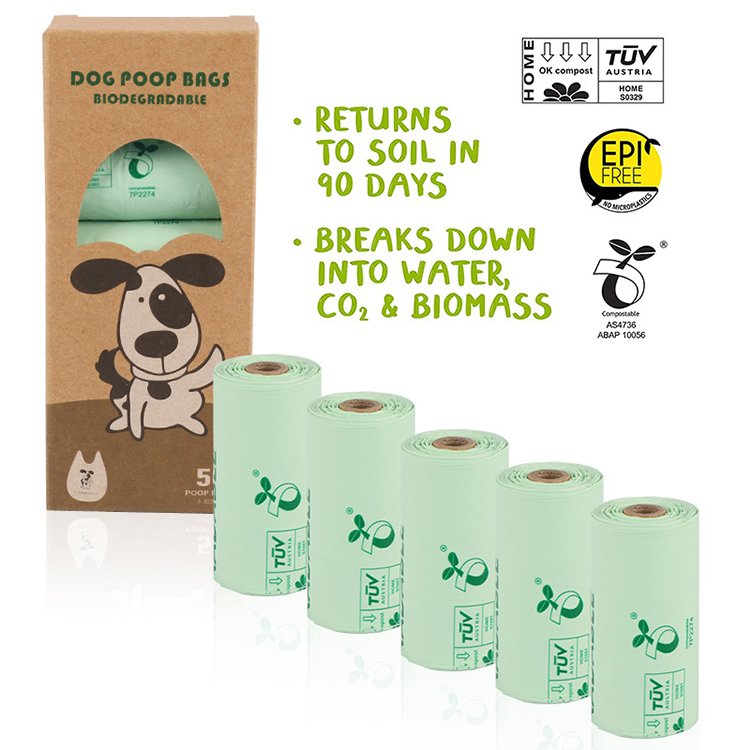 Amaz Color Box Blackoggy Poop Bags with Tie Handles on a Roll Cornstarch Dog Waste Bag Trade Assurance Light Green 10 Bags