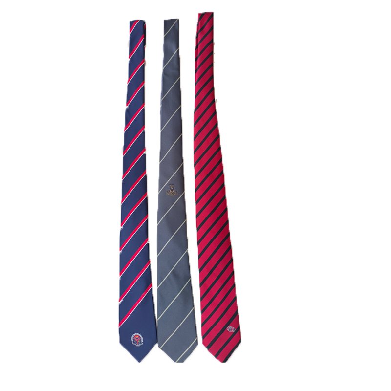Group Custom LOGO Neck Tie Modern 100% Polyester Business Blue Men's Tie Suit Uniform Neck Ties