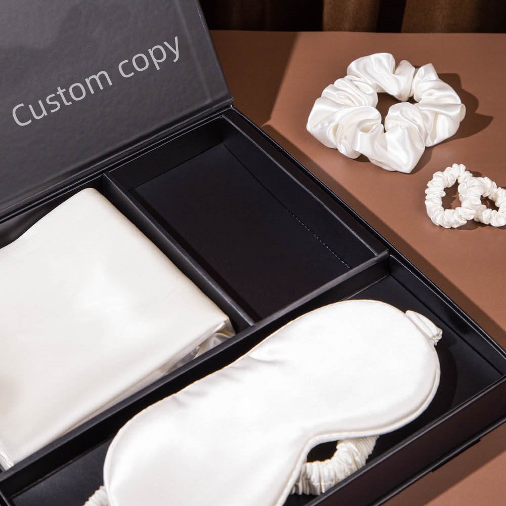 Luxury Super Soft 100%Mulberry Silk PillowCase And Silk Eye Mask Set Silk pillow case Gift Set With Box