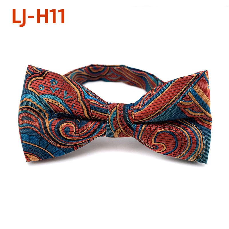 Custom Tuxedo Wedding Suit Paisley Bowtie Black Pre Tied Designer Tie Bow Ties For Men