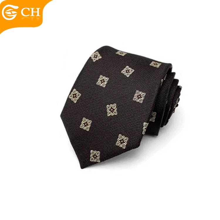 OEM Chinese Factory Stylish Designer Sepia Striped Neckties For Men Stylish Import Woven Polyester Custom Gift Set Tie