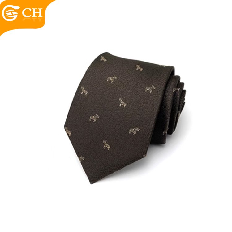 OEM Chinese Factory Stylish Designer Sepia Striped Neckties For Men Stylish Import Woven Polyester Custom Gift Set Tie