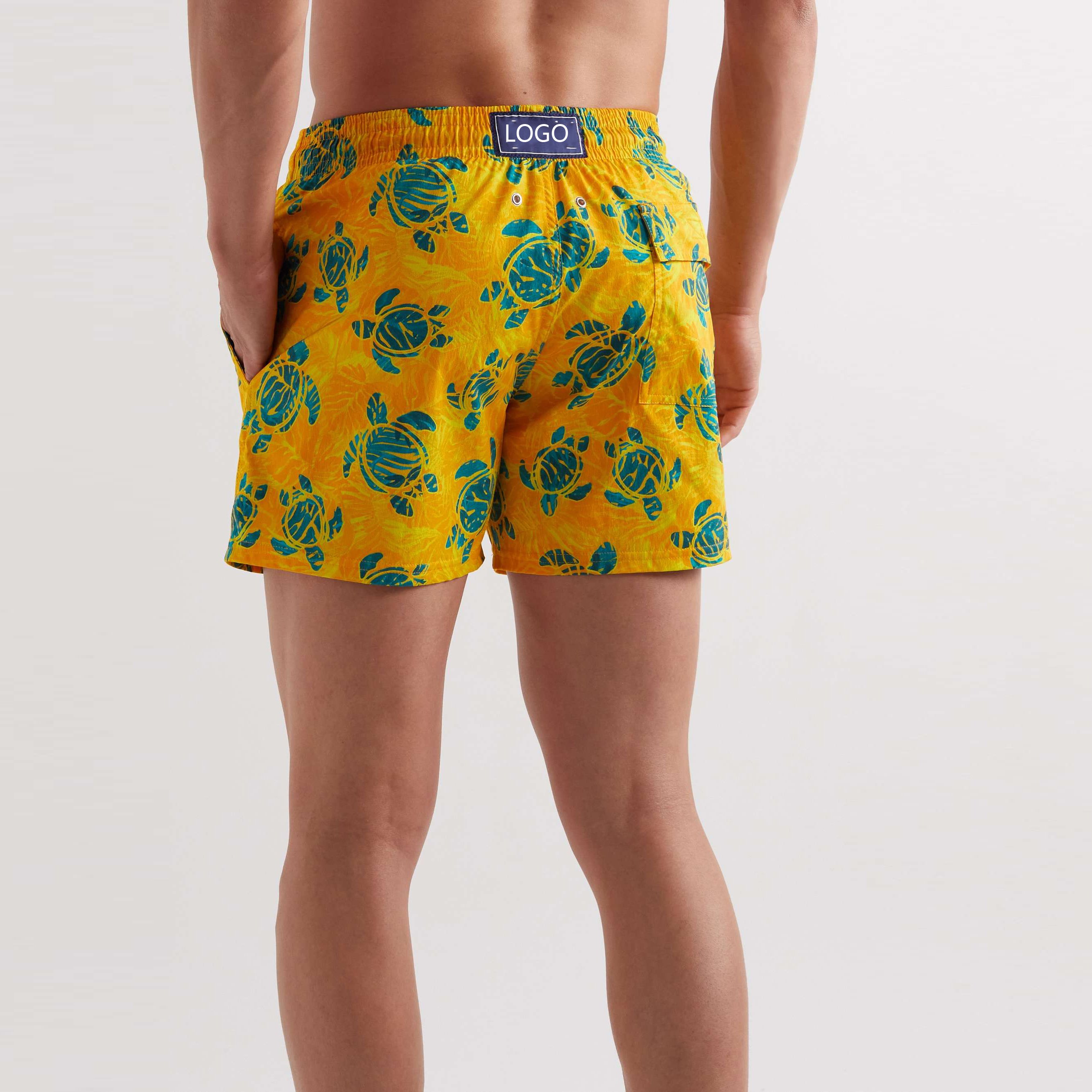 Custom Recycled Designer Mens Swimwear Beachwear Drawstring Surf Board Beach Shorts Swimsuit Printed Floral Swim Trunks For Men