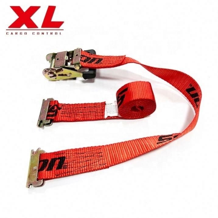 Heavy duty 2inch 50mm rubber handle ratchet tie down E track ratchet straps