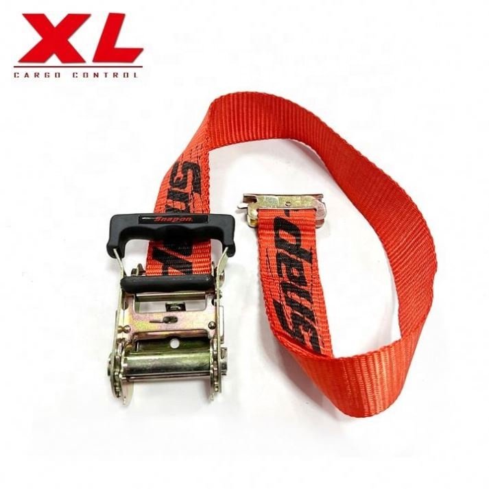 Heavy duty 2inch 50mm rubber handle ratchet tie down E track ratchet straps