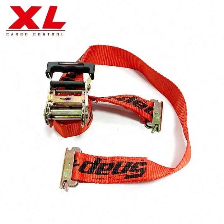 Heavy duty 2inch 50mm rubber handle ratchet tie down E track ratchet straps