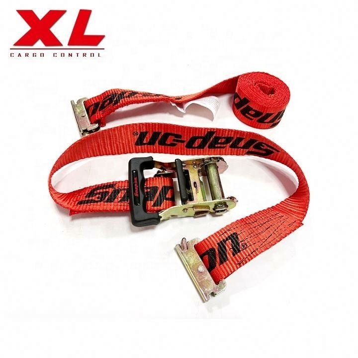 Heavy duty 2inch 50mm rubber handle ratchet tie down E track ratchet straps
