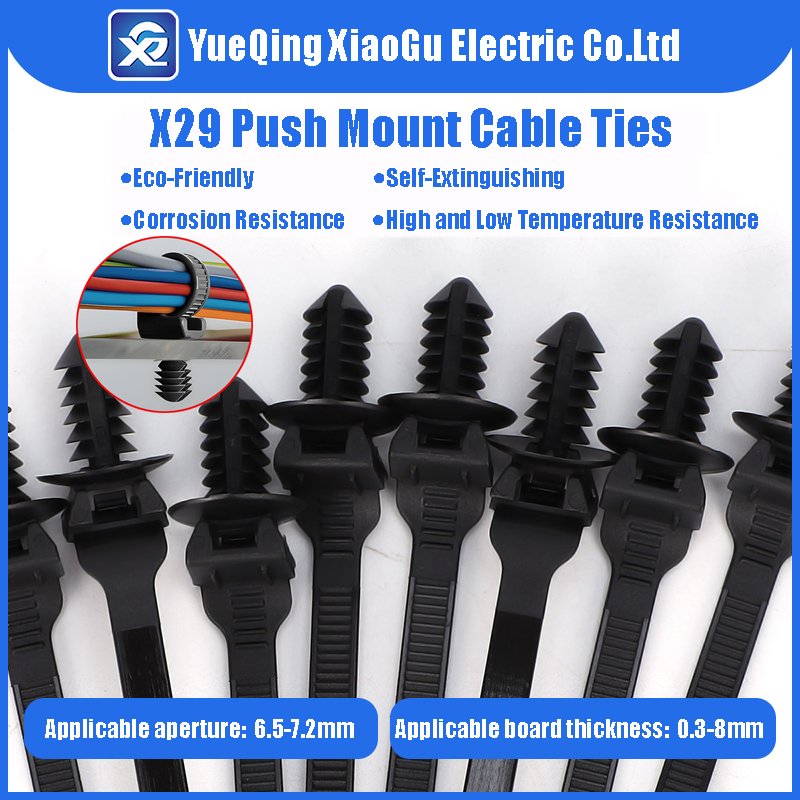 5.5*100mm Elevate Your Projects: Fir Tree Head & Push Mount Technology Cable Zip Tie for Quick Installations
