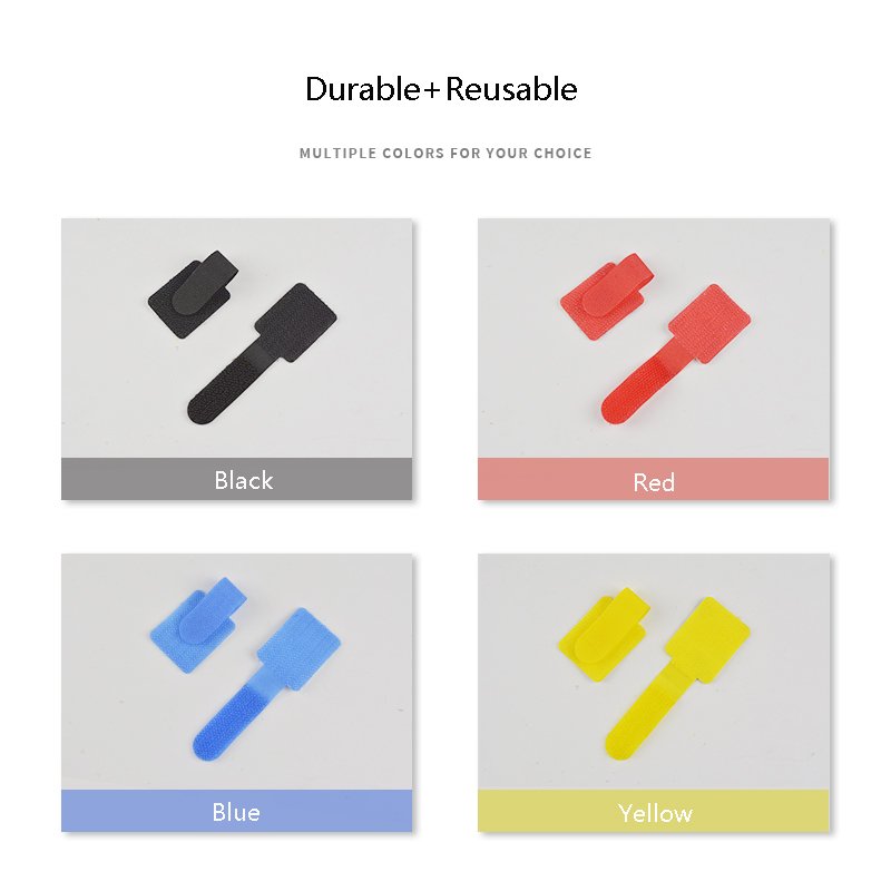 New Arrival Adhesive Hook And Loop Four Colors Klettband Back Glue Releasable Cable Organizer Hook And Loop Cable Tie