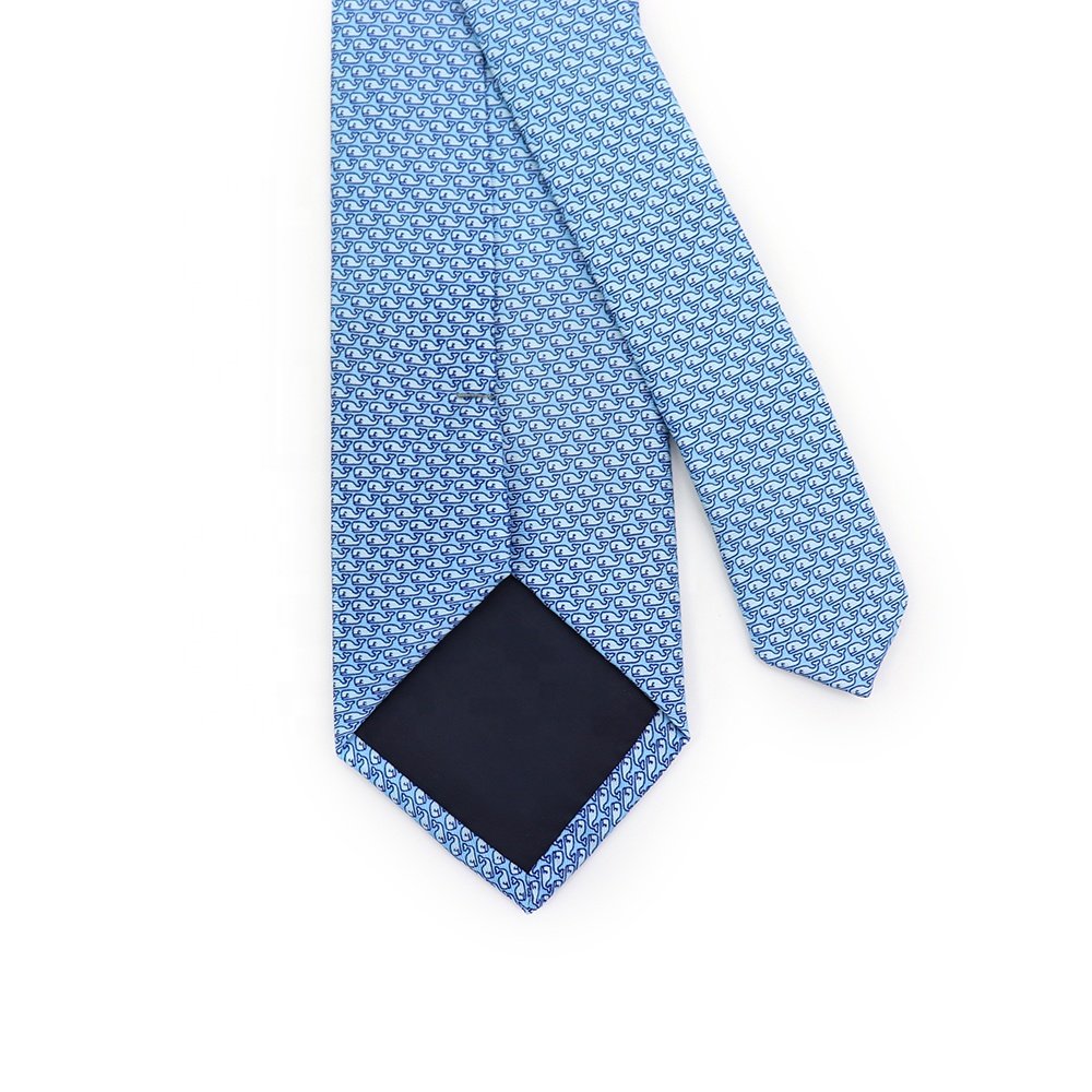 XINLI Whale Pattern All Over Digital Print Men Necktie Fashion Design Animal Custom Printed Silk Tie