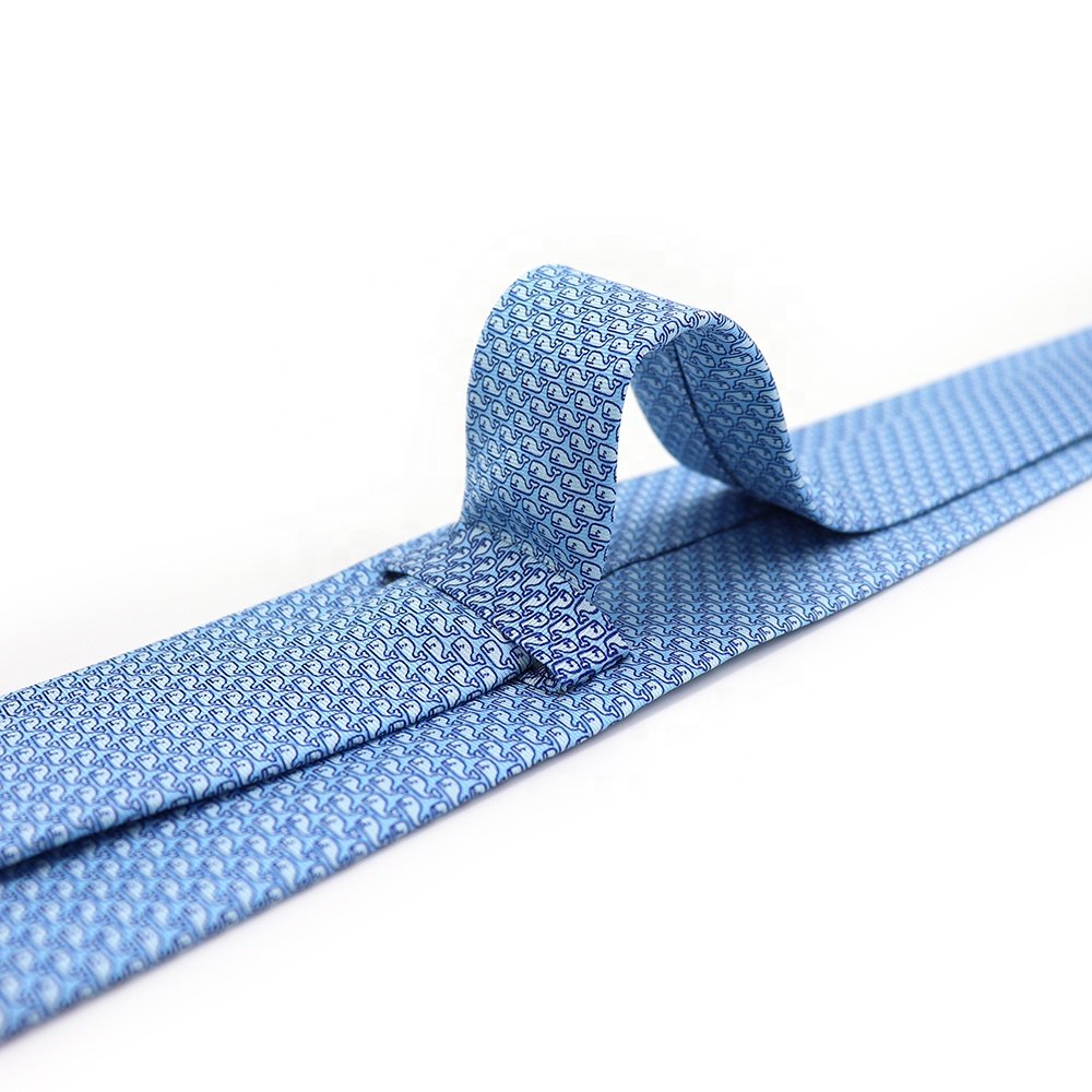XINLI Whale Pattern All Over Digital Print Men Necktie Fashion Design Animal Custom Printed Silk Tie