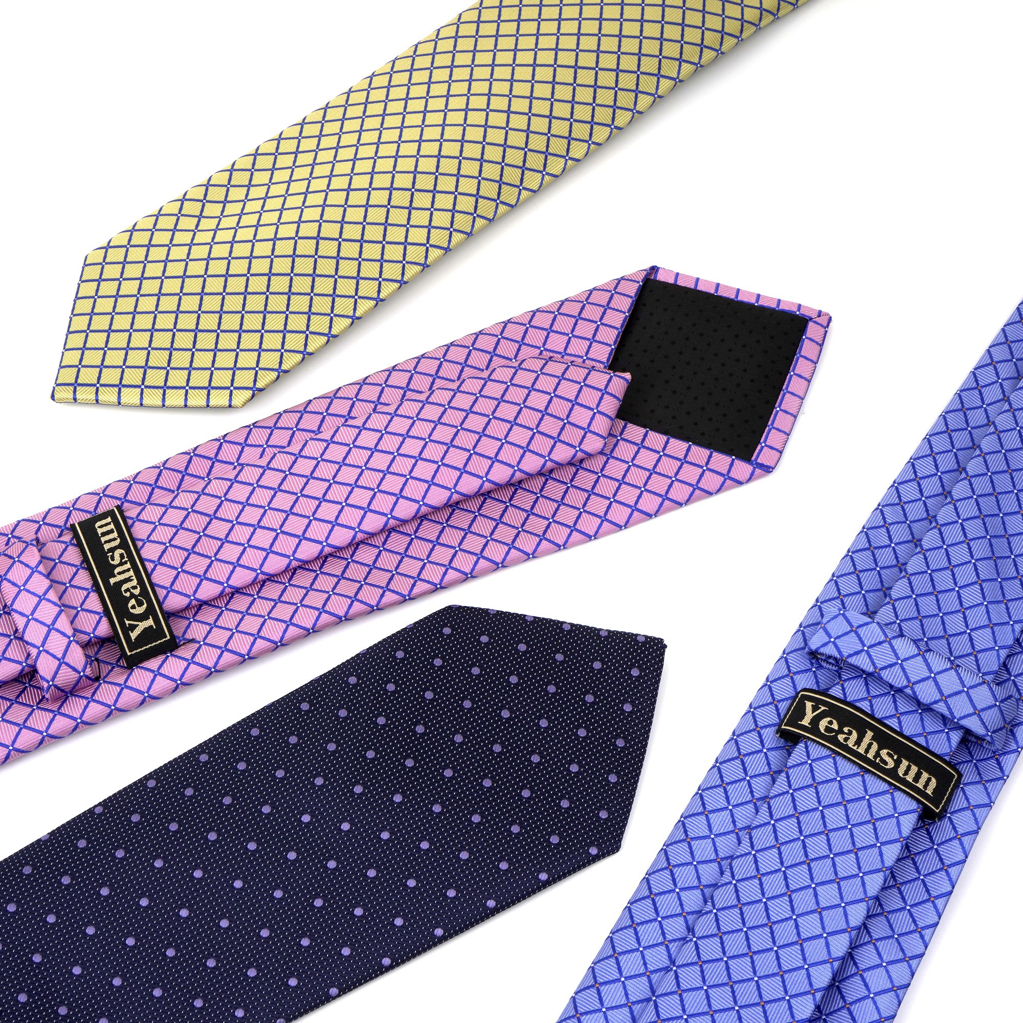Jacquard Mens Wedding Dots Neckties Custom Design Polyester Neck Ties Box Set Pocket Square With Logo