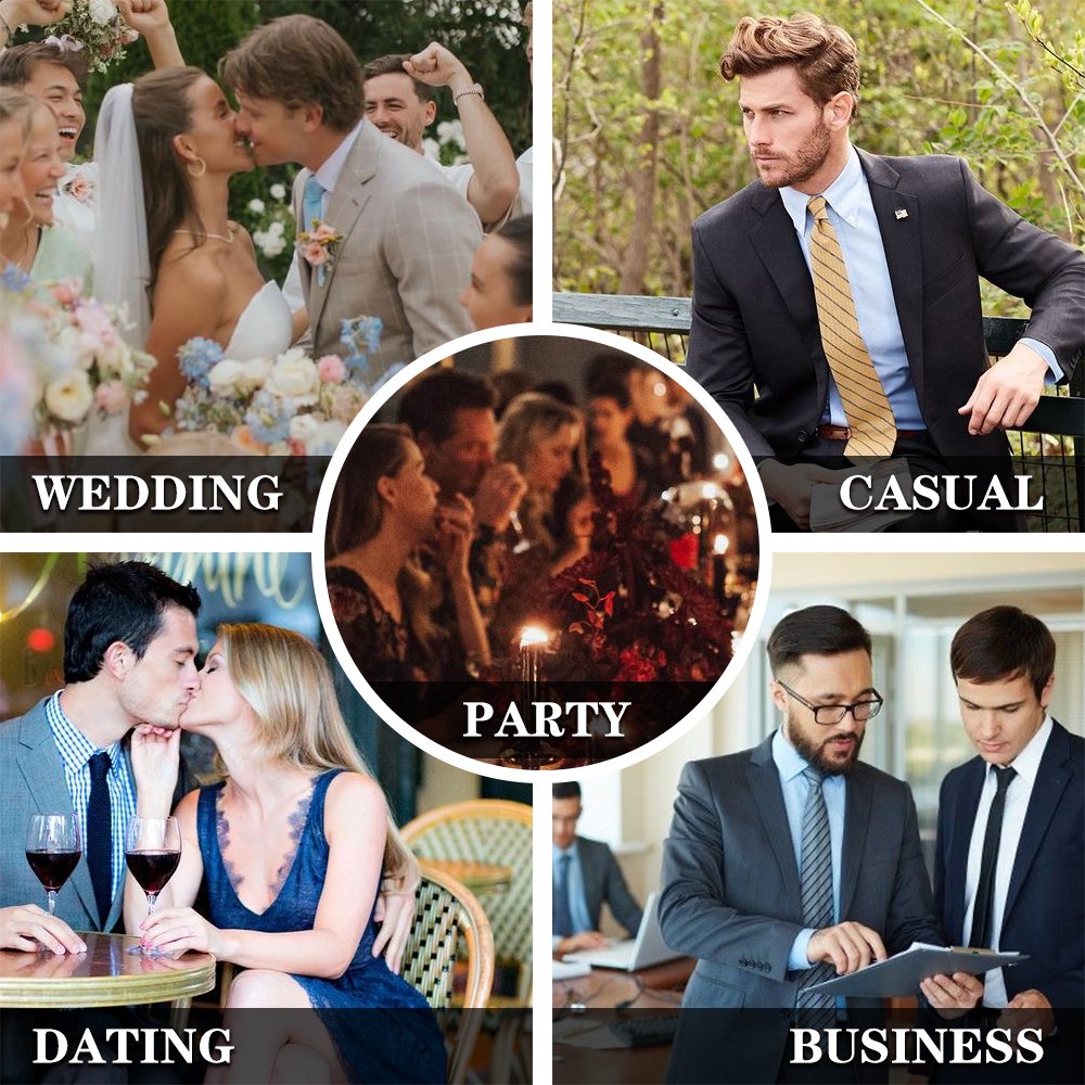 Jacquard Mens Wedding Dots Neckties Custom Design Polyester Neck Ties Box Set Pocket Square With Logo