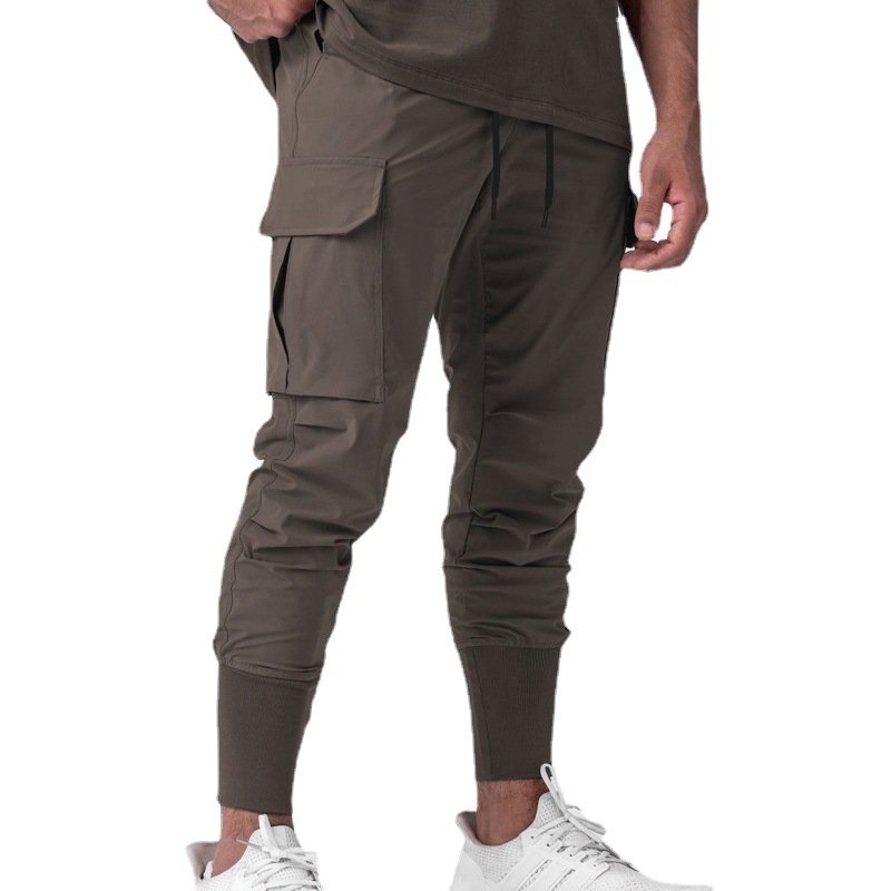 Wholesale Europe Men Long Pants Street Men's Sports Jogger Multi Pocket Trousers Elastic Waist Ankle-tied Pencil Casual Pants