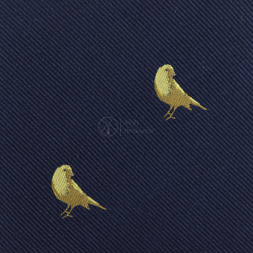 Wholesale Mens 100% Custom Woven Silk Pheasant Bird Animal Print Necktie Hig Skinny European Neckties Green Navy Business Tie