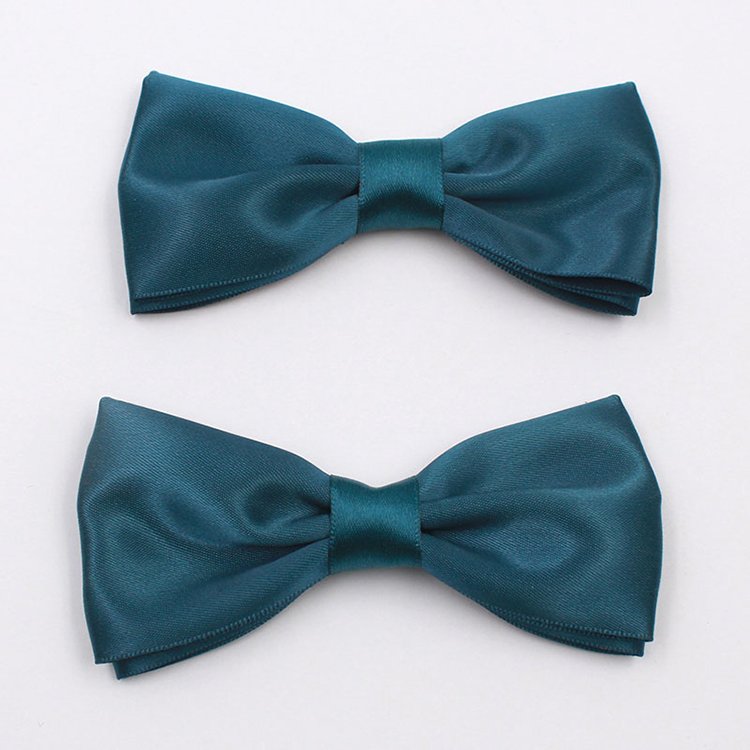 Wholesale Custom polyester baby black silk hair ribbon bow tie with clip