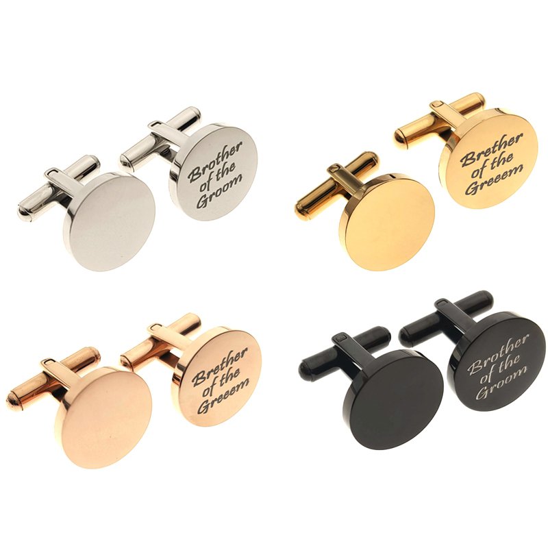 Custom Stainless steel Simple Custom cufflinks engraved logo blank a luxurious Father's Day gift for men cufflinks meeting