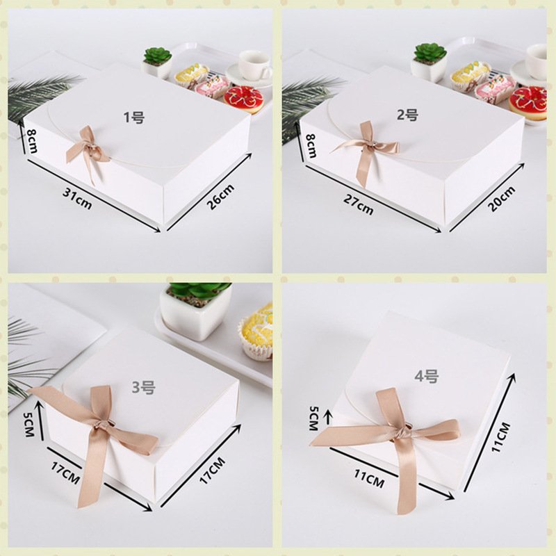 Factory Custom LOGO Luxury Small Packaging Paper Gift Box Wedding Dress Foldable Gift Box with Ribbon Closure