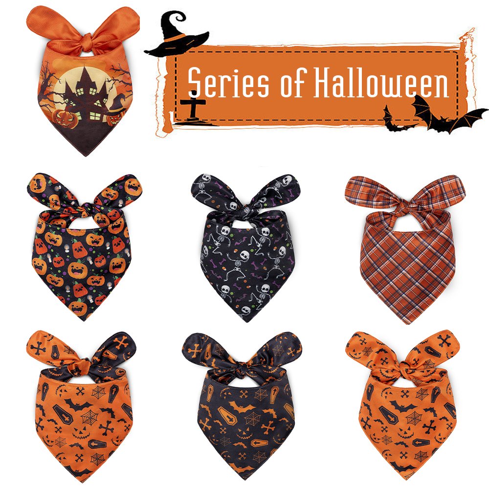 Halloween Dog Bandana Adjustable Dog Custom Bandana Best designer pet straps for small dog pet bandana