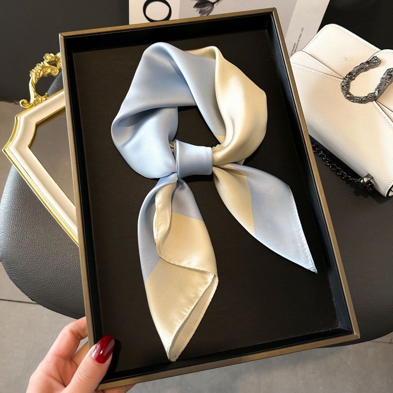 New Simple 1026I Custom Women's Stylish Square Neck Scarves 70cm Designer Custom Printing Luxury Brand Head Hair Ties Silk Scarf