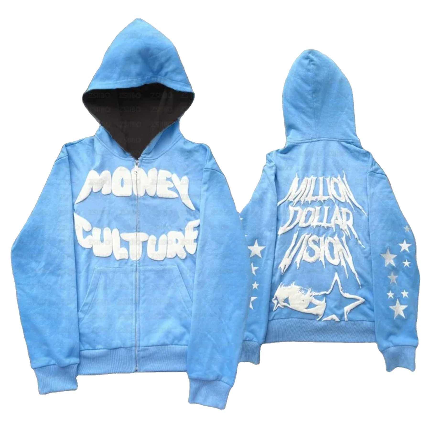 2024 New American Gothic fashion letter print hoodie male punk hip-hop loose trend relaxed casual couple street wear