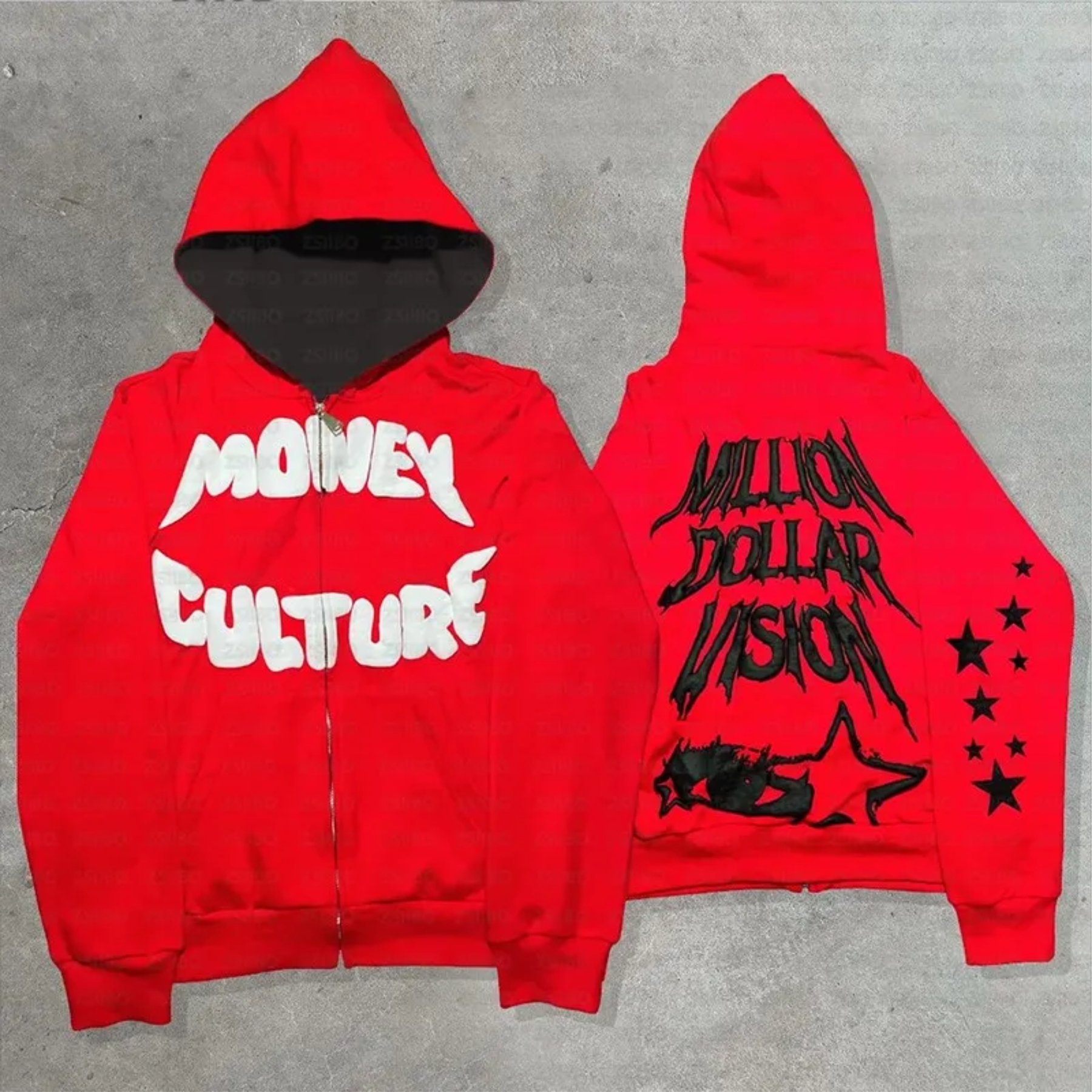 2024 New American Gothic fashion letter print hoodie male punk hip-hop loose trend relaxed casual couple street wear