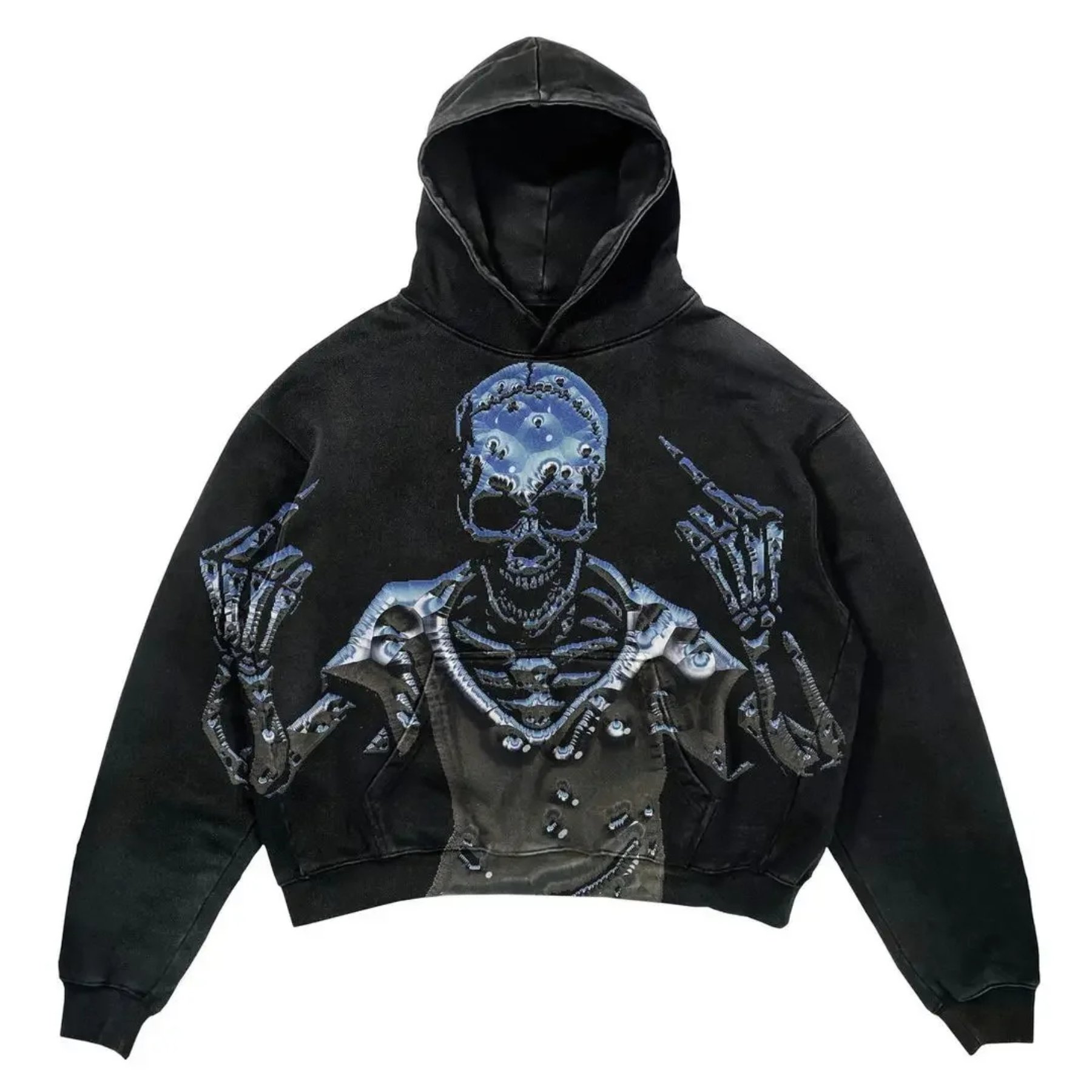 2024 New American Gothic fashion letter print hoodie male punk hip-hop loose trend relaxed casual couple street wear