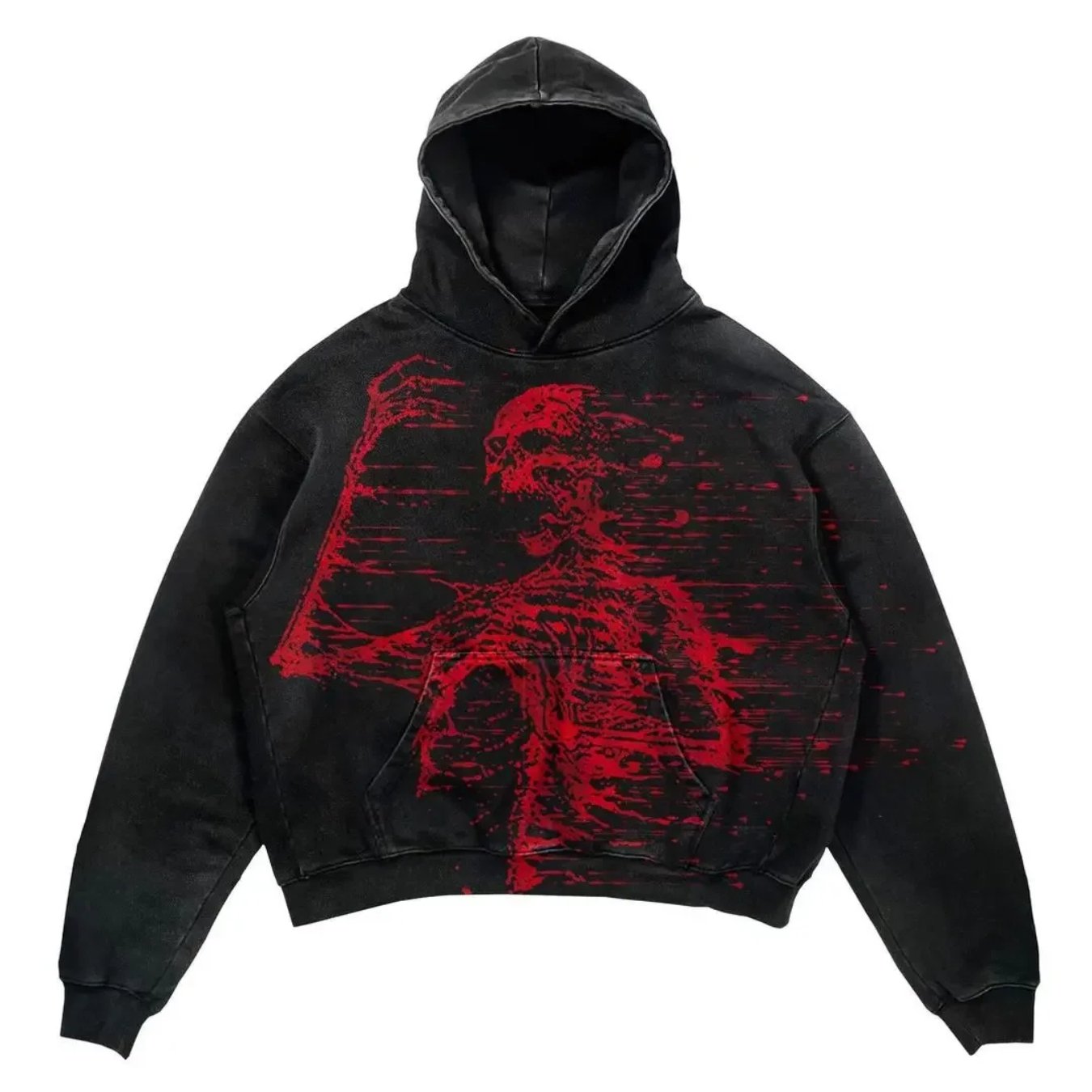 2024 New American Gothic fashion letter print hoodie male punk hip-hop loose trend relaxed casual couple street wear