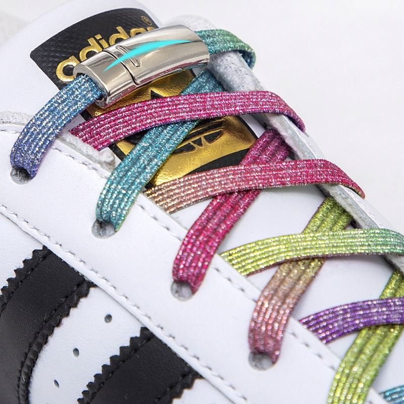 Colorful Elastic Sneakers Shoe laces Quick wear in 1 second Lazy Shoelaces Unisex Elastic Magnetic No Tie Shoelaces