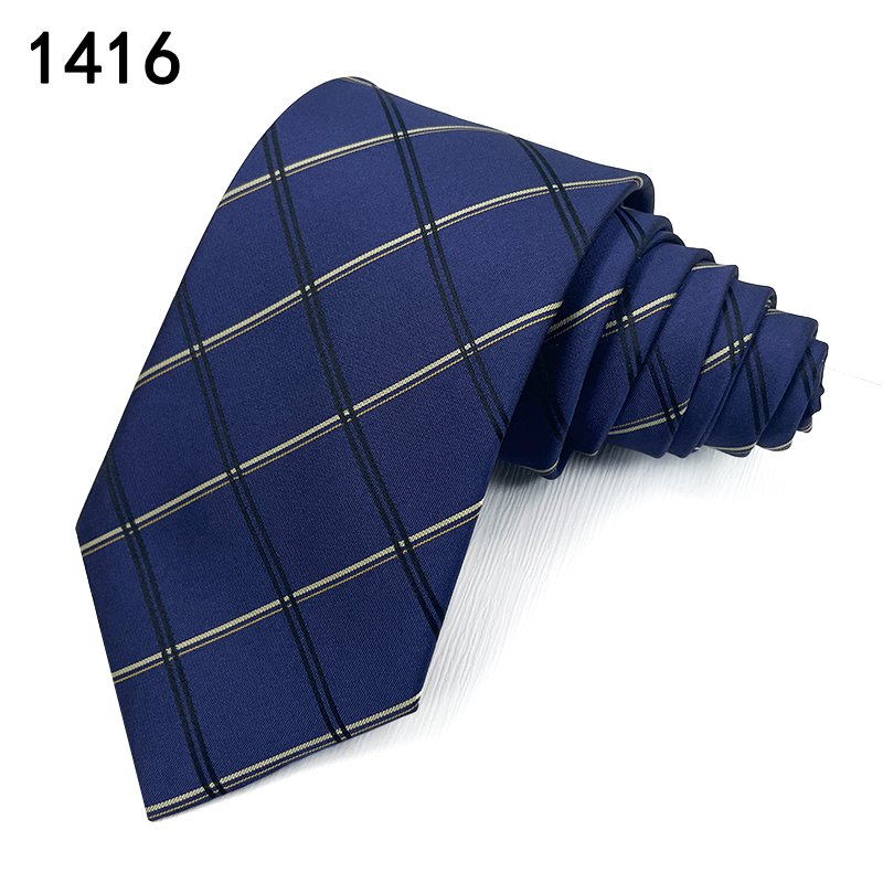 T-70- Silk Navy Stripe Mens Business Style Woven Jacquard Neckties Classic Fashion Cheap Ties