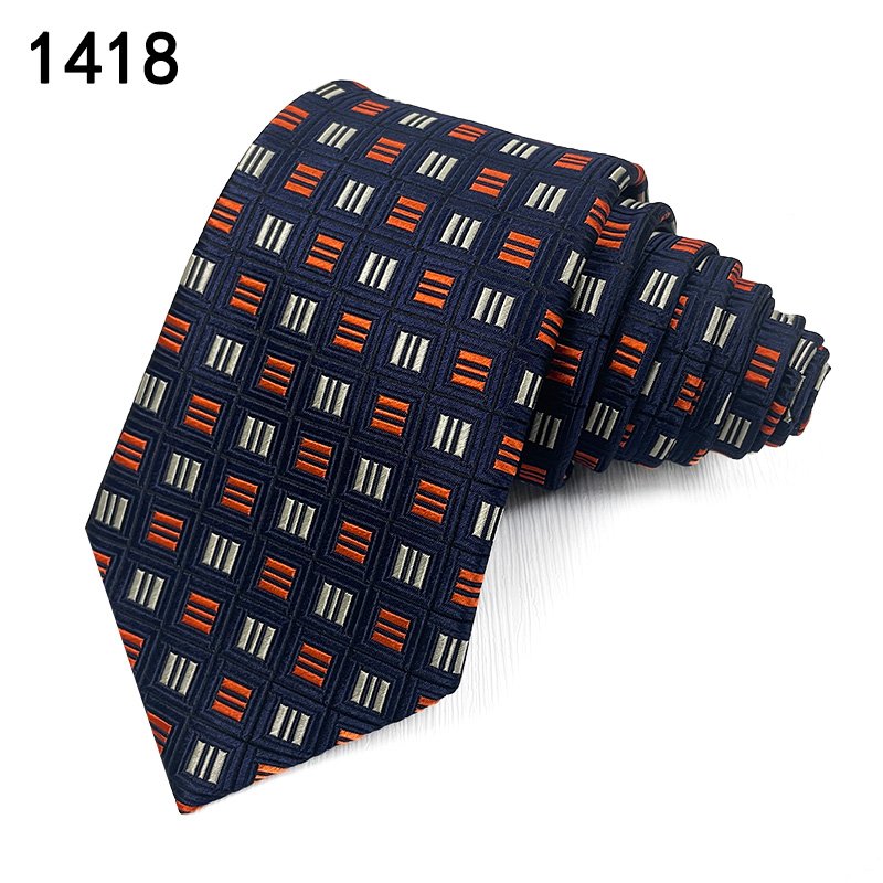 T-70- Silk Navy Stripe Mens Business Style Woven Jacquard Neckties Classic Fashion Cheap Ties